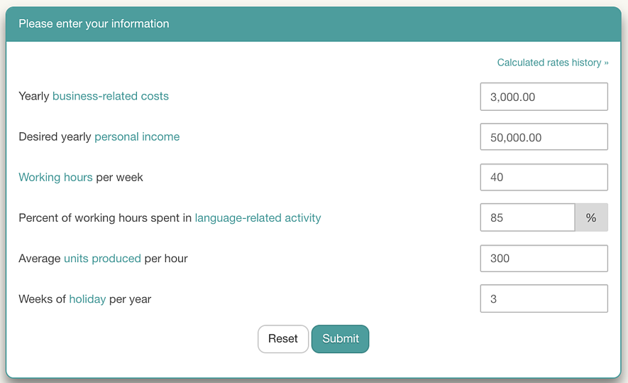 rates calculator