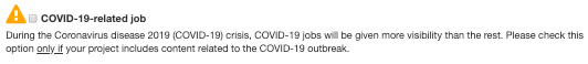COVID-19 job tag