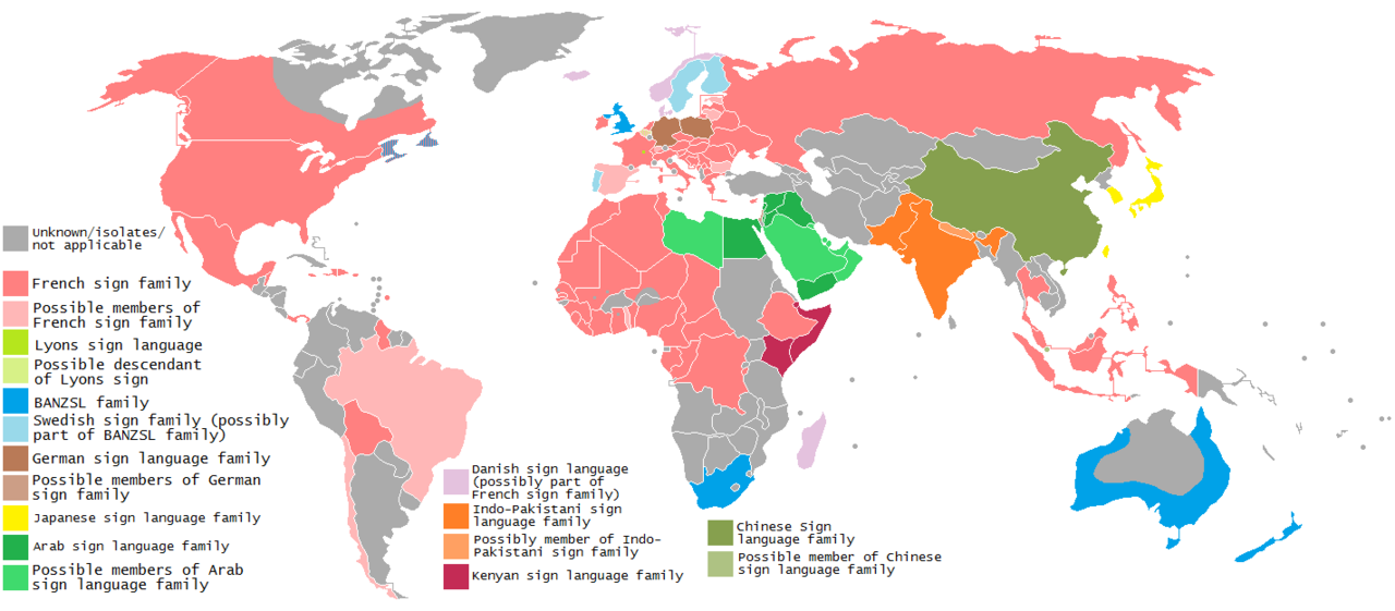 map of sign languages