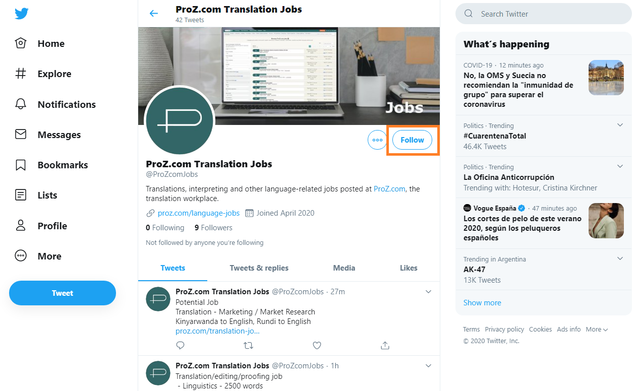 ProZ.com jobs on Twitter