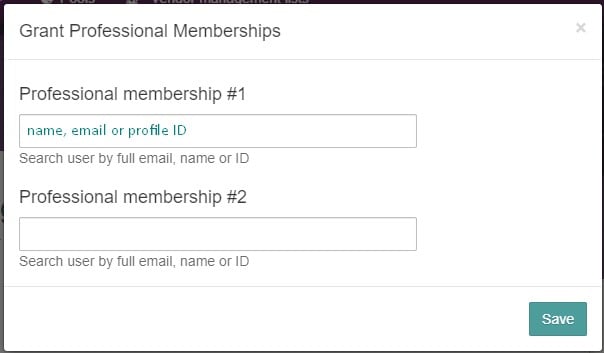 Pop-up for granting memberships